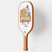 Peace Love & Pickleball Word Art Custom Text Name Paddle (Links)