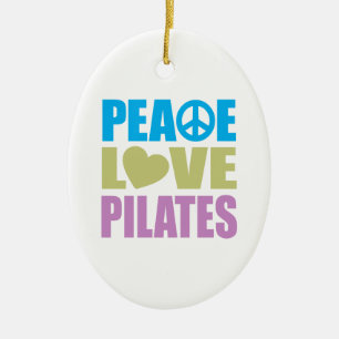 Peace Love Pilates Keramisch Ornament