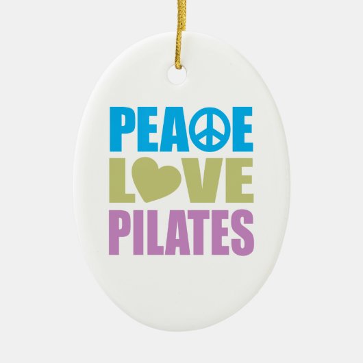 Peace Love Pilates Keramisch Ornament (Voorkant)