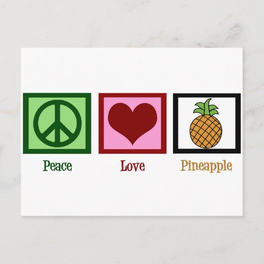Peace Love Pineapple Briefkaart (Voorkant)