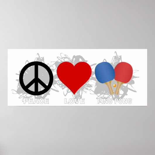 Peace Love Ping Pong Emblem Poster (Voorkant)