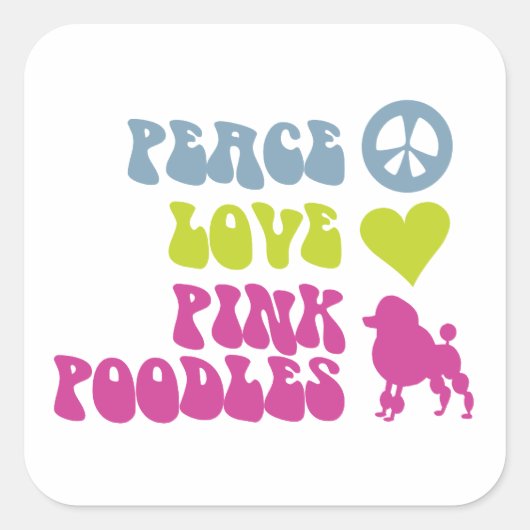 Peace Love Pink Poodles stickers (Devant)