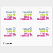 Peace Love Pink Poodles stickers (Feuille)