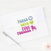 Peace Love Pink Poodles stickers (Enveloppe)