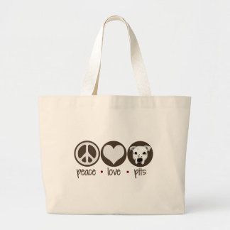Peace Love Pits Grote Tote Bag