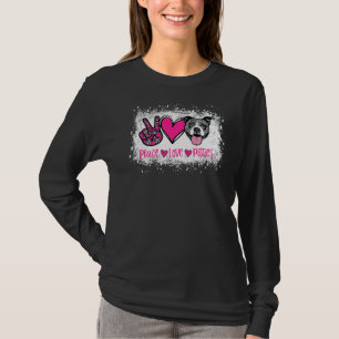 Peace Love Pitties Pitbull Huisdier Eigenaar Bont  T-shirt