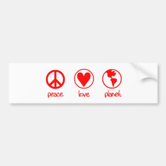 Peace Love Planet - Bumpersticker