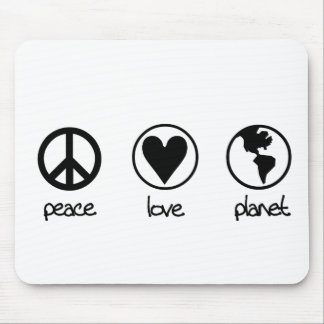 Peace Love Planet - Mousepad Muismat