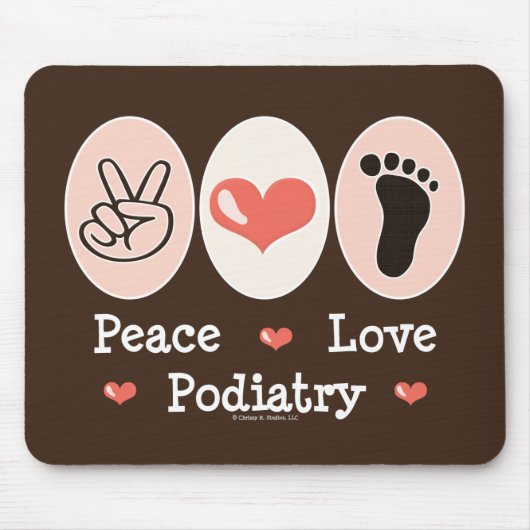 Peace Love Podiatry Podiatrist Mousepad Muismat (Voorkant)