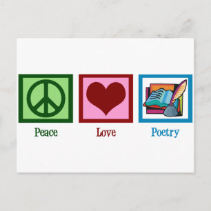Peace Love Poetry Briefkaart