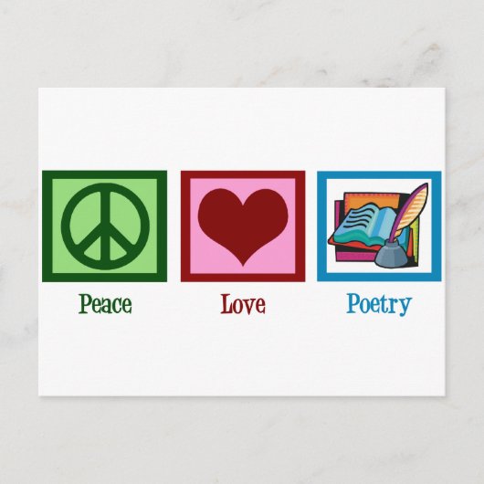 Peace Love Poetry Briefkaart (Voorkant)