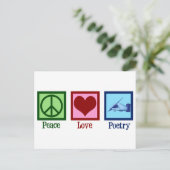 Peace Love Poetry  Poet Briefkaart (Staand voorkant)