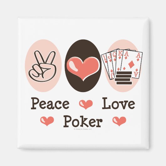 Peace Love Poker Magnet (Devant)