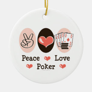 Peace Love Poker Ornament