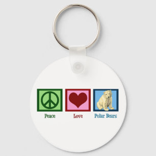 Peace Love Polar-Beren Sleutelhanger