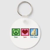 Peace Love Polar-Beren Sleutelhanger (Achterkant)