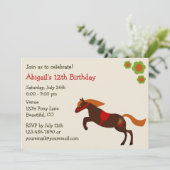 Peace Love Ponies Girl's Birthday Invitation (Debout devant)