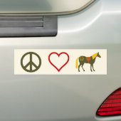 Peace Love Ponies Horse Bumper Sticker (En voiture)