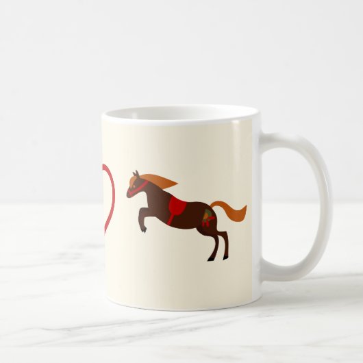 Peace Love Ponies Horse Mug (Droite)