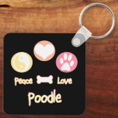 Peace Love Poodle Sleutelhanger (Achterkant)