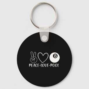 Peace Love Pool Biljart Pool Acht 8 spelers Spo Sleutelhanger