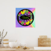 Peace Love Poster du softball Fastpitch (Cuisine)