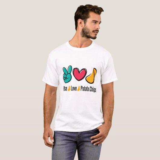 Peace Love Potato Chips T-shirt (Voorkant volledig)