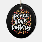 Peace Love Pottery Keramisch Ornament (Links)