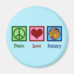 Peace Love Pottery Magneet