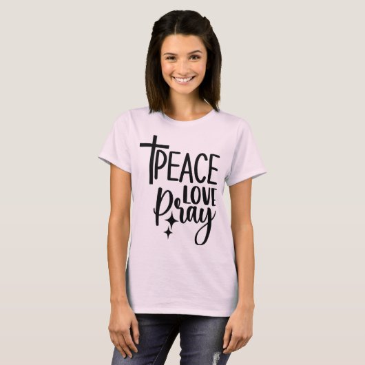 Peace Love Pray T-shirt (Voorkant volledig)