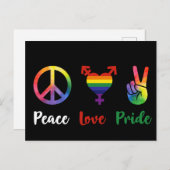 Peace Love Pride Briefkaart (Voorkant / Achterkant)