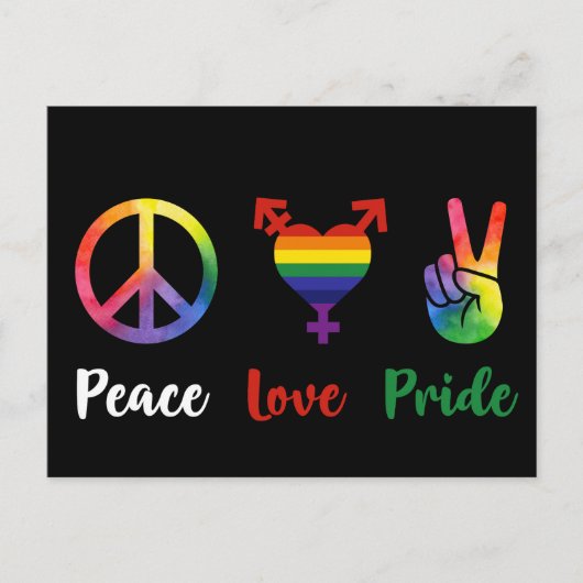 Peace Love Pride Briefkaart (Voorkant)