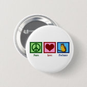 Peace Love Professor Ronde Button 5,7 Cm (Voorkant /achterkant)