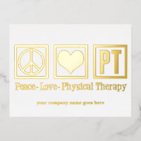 Peace Love PT Physical Therapy Custom Gold