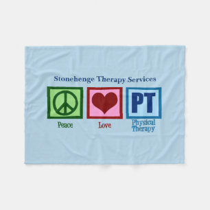 Peace Love PT Physical Therapy Fleece Deken
