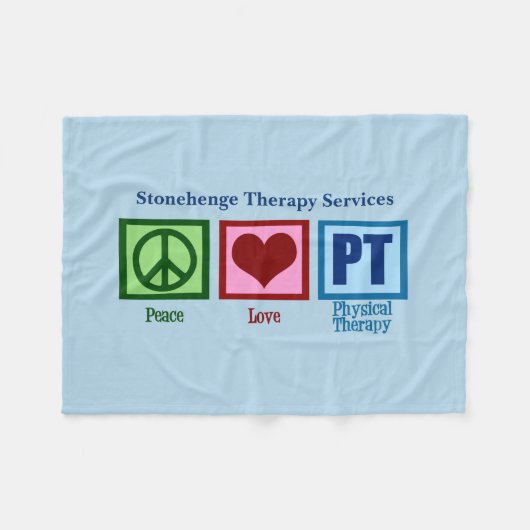 Peace Love PT Physical Therapy Fleece Deken (Voorkant (Horizontaal))