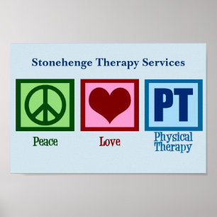 Peace Love PT Physical Therapy Poster