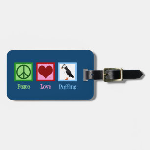 Peace Love Puffins Bagagelabel