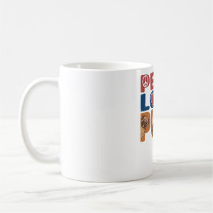 Peace Love Pug Hondenliefhebber for Women Mannen, Koffiemok