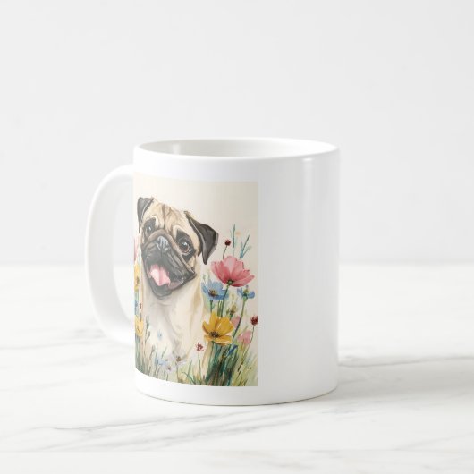 Peace Love Pug Mug (Devant gauche)