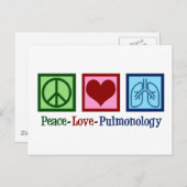 Peace Love Pulmonology Briefkaart (Voorkant / Achterkant)