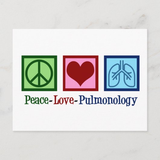 Peace Love Pulmonology Briefkaart (Voorkant)