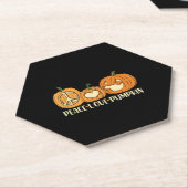 Peace Love Pumpkin Halloween Kartonnen Onderzetters (Schuin)
