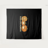 Peace Love Pumpkin Halloween Wandkleed (Voorkant (horizontaal))
