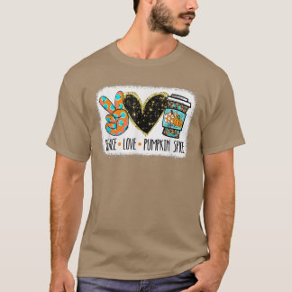 Peace & Love & Pumpkin Spice Happy Herfst Yall Aut T-shirt