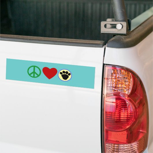 Peace Love Puppy Paws T shirten, Gifts Bumpersticker (Op Truck)