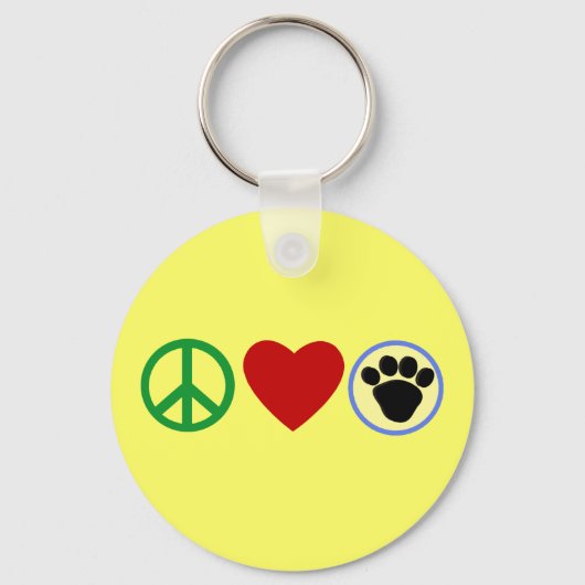 Peace Love Puppy Paws T shirten, Gifts Sleutelhanger (Voorkant)