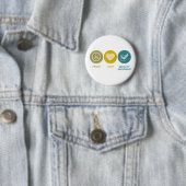Peace Love Quality Assurance Ronde Button 5,7 Cm (In situ)