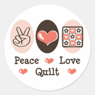 Peace Love Quilt Stickers