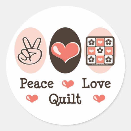 Peace Love Quilt Stickers (Voorkant)